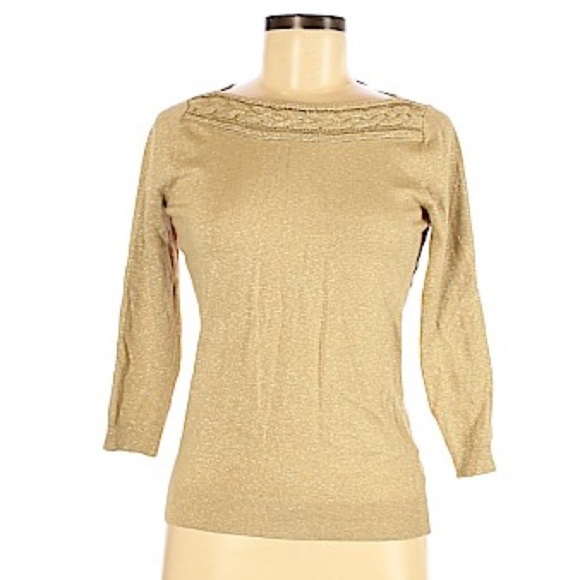 Worthington Tops - Worthington Pullover Sweater: Gold Tops - Size M
